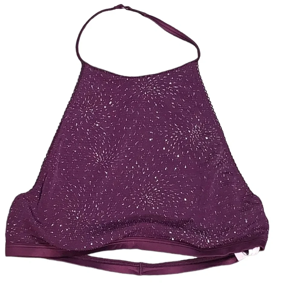 VICTORIA’S SECRET: High Neck Glitter Sparkled Unlined Bralette Bra - Size Small